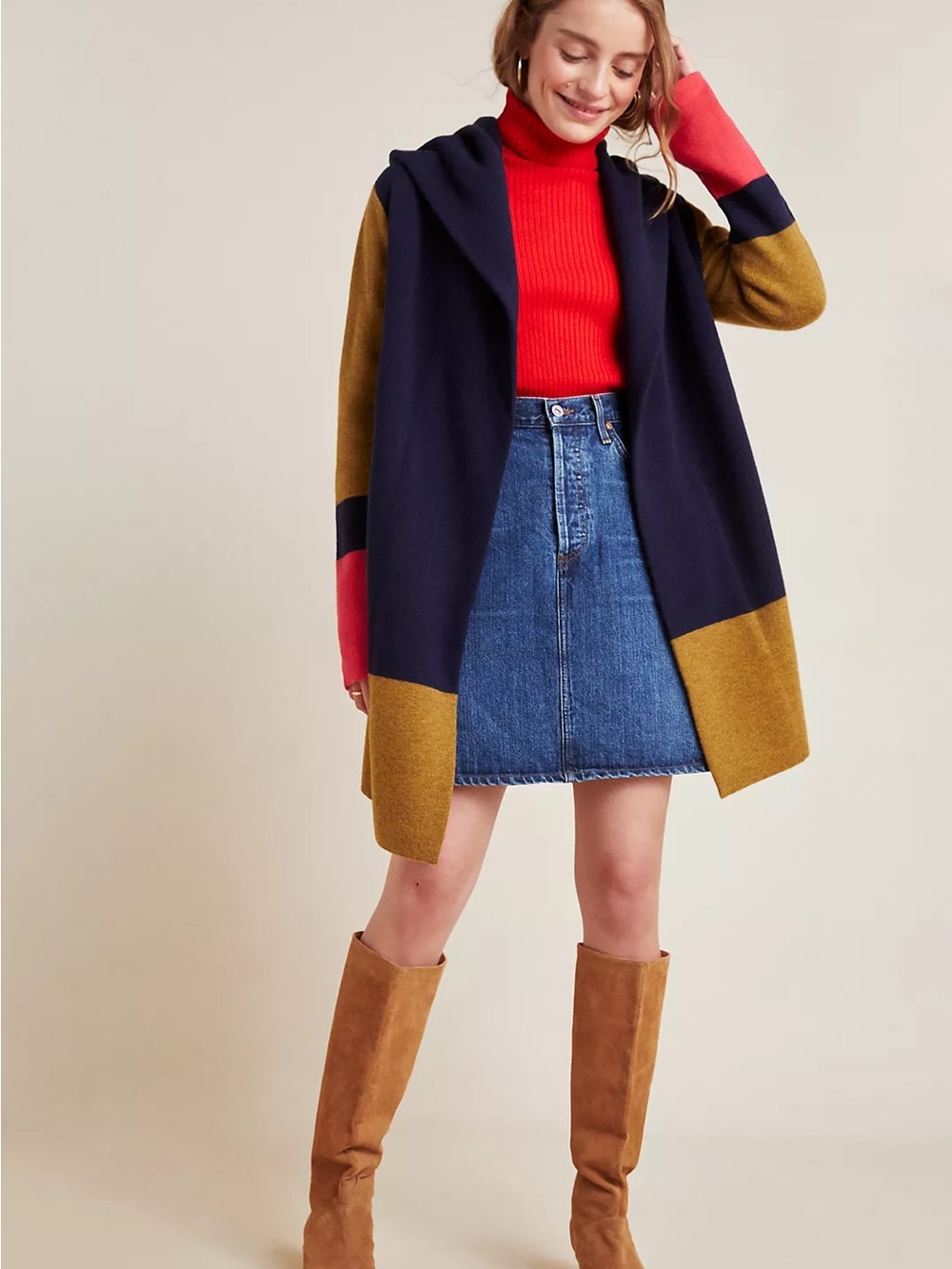 Anthropologie Field Flower Valerie 100% Wool Hooded Jacket/Cardigan-medium